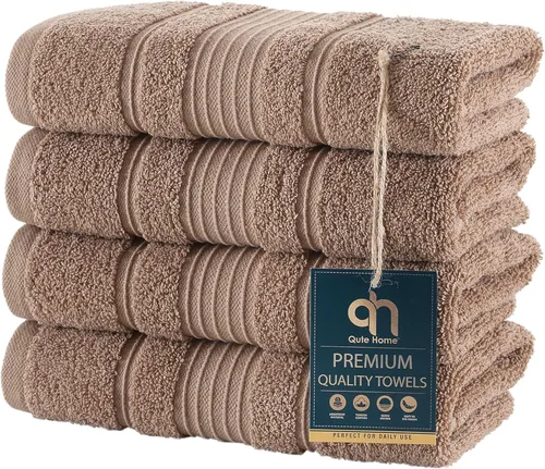Miniatura 27 de Juego de 4 toallas de baño, 100% algodón turco prémium, toallas turcas de alta calidad para baño, de secado rápido, suaves y absorbentes, incluye 4