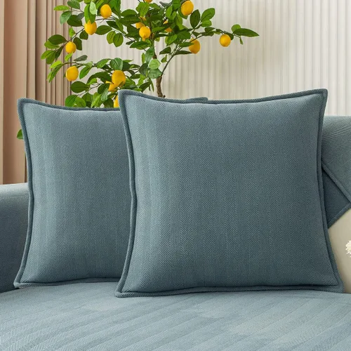 Miniatura 14 de vctops Funda de sofá con diseño de rayas cheurón estilo granja, protector de muebles de color sólido, funda de sofá suave antideslizante para Verde