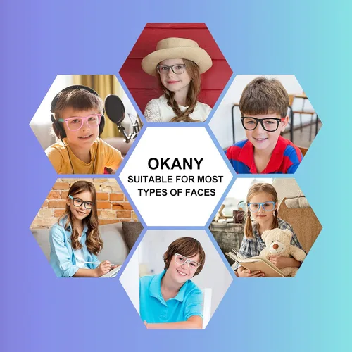 Miniatura 6 de Okany Gafas de luz azul para niños, paquete de 3 lentes de bloqueo de luz azul para adolescentes, niños y niñas de 3 a 10 años, pantalla de Gris