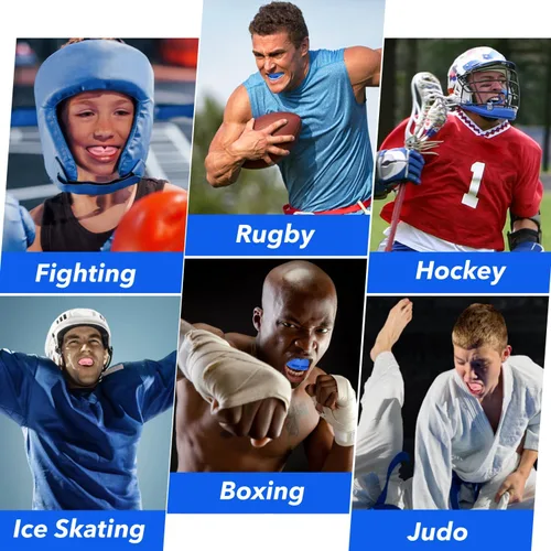 Miniatura 7 de 2 protectores bucales deportivos para adultos jóvenes, protectores bucales para aparatos ortopédicos, protectores bucales de lucha libre