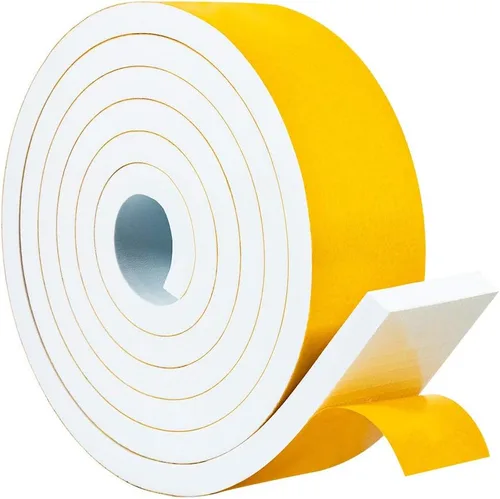 Miniatura 22 de Yotache Burlete fino blanco de 1/2 pulgadas x 1/16, cinta de sellado de junta de espuma para ventana, jamba de puerta corredera, altavoz, tablero