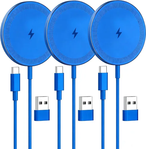 Miniatura 10 de Paquete de 2 cargadores inalámbricos magnéticos de 15 W: almohadilla de carga rápida Qi2 para iPhone Air 17 16 15 14 13 12 Pro Max, Samsung Galaxy