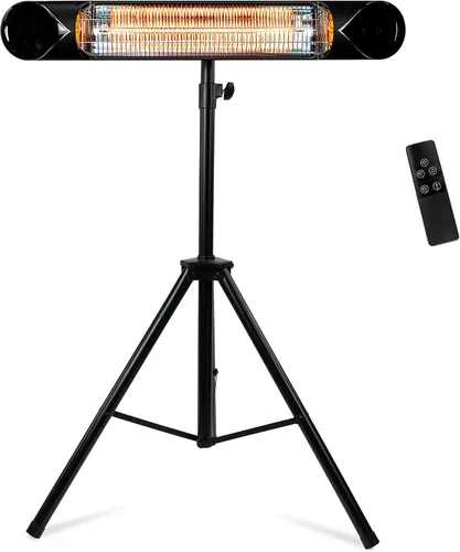 Briza Calentador eléctrico infrarrojo para patio - Calentador de interior/exterior - Calentador portátil de pared/garaje - 1500 W - uso con soporte