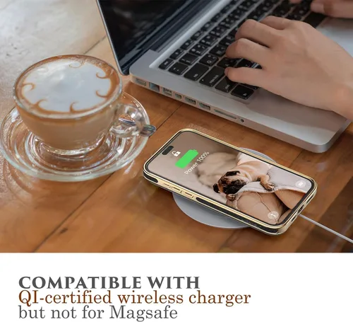 Miniatura 5 de LOHASIC Funda de piel sintética para iPhone 15 Pro, elegante funda de teléfono vintage de lujo para hombres y mujeres, agarre antideslizante, Negro