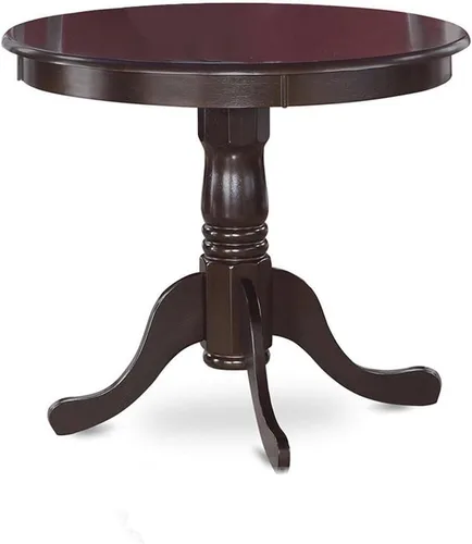 East West Furniture mesa de comedor antigua de mediados de siglo con superficie de color capuchino y patas con acabado de color capuchino, mesa de