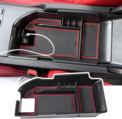EDBETOS Bandeja Organizadora de Consola Central Compatible con Toyota Camry XLE XSE 2018-2024 y Camry LE SE 2020-2023 2024 Accesorios Caja de Rojo