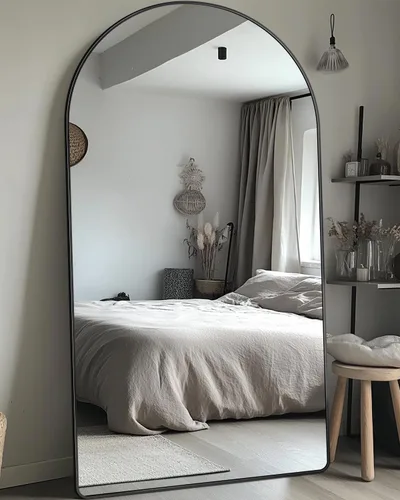 Miniatura 54 de Antok Espejo de Cuerpo Entero, Espejo de Piso de 58"x18" con Soporte, Espejos Montados Colgantes para Dormitorio, Sala de Estar, Vestidor, Comedor