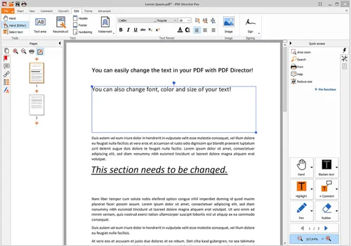 Miniatura 2 de easyPDF - merges PDF files - splits PDF documents - adds and deletes pages - PDF editing software compatible with Windows 11, 10, 8 , 7
