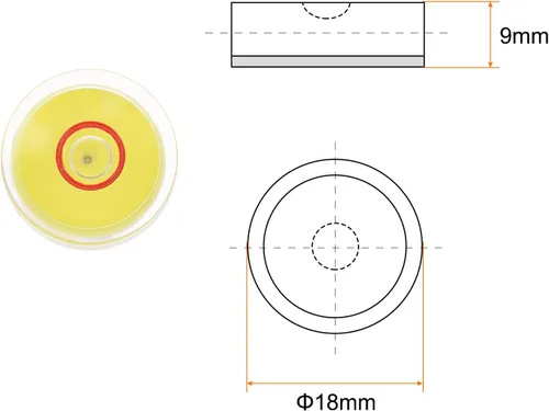 Miniatura 2 de HARFINGTON 3 unidades de nivel redondo de burbuja de 0.709 x 0.354 in, mini niveles circulares de espíritu de diana para nivelación de cámara