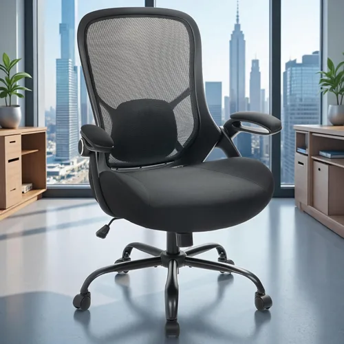 Miniatura 2 de HYLONE Silla de Oficina Grande y Alta de Servicio Pesado para 400 libras, Silla de Escritorio Ergonómica con Asiento Engrosado de 5", Reposabrazos