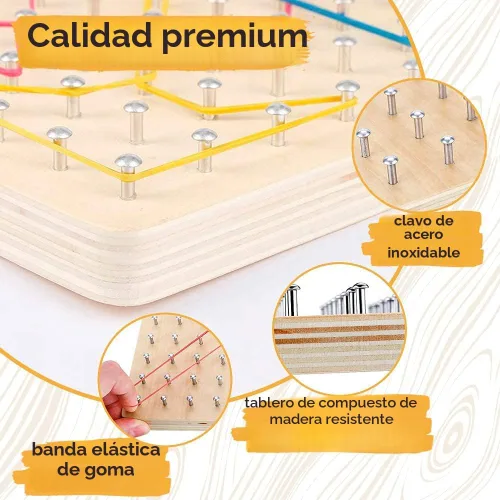 Miniatura 5 de Panda Brothers Tablero geométrico de madera - Juguetes Montessori para niños de 3, 4 y 5 años y niños pequeños, juguete educativo con 30 tarjetas
