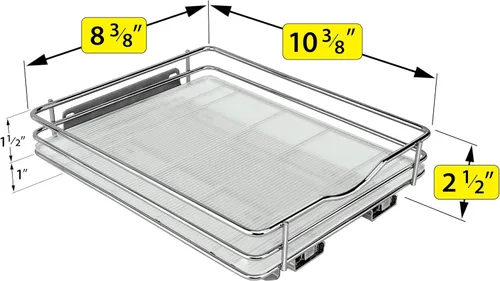 Miniatura 5 de LYNK PROFESSIONAL® - Organizador extraíble de especias para armario, 8-1/4 pulgadas de ancho, estante deslizante, organizador de especias, cromado