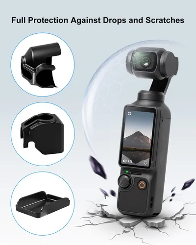 Miniatura 5 de Kit de soportes para manillar de abrazadera de cámara de bicicleta, cubierta protectora de cámara para parasol de lente compatible con DJI Osmo