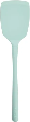 Tovolo Espátula de silicona para cocinar espuma de mar verde aguamarina, núcleo flexible, no tóxica, segura para alimentos, espátula de silicona sin
