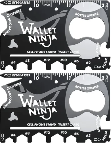 Miniatura 9 de Billetera Ninja 18 en 1, herramienta de tamaño tarjeta de crédito y de múltiples propósitos