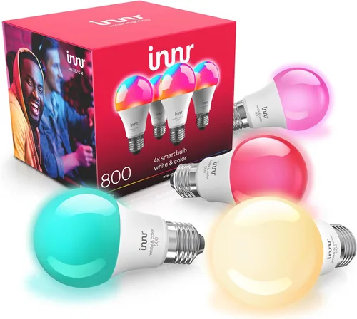 Miniatura 16 de innr - Bombilla inteligente Zigbee A19, funciona con Hue*, Alexa, SmartThings (se requiere hub), luz blanca y de color, bombilla LED E26, bombilla
