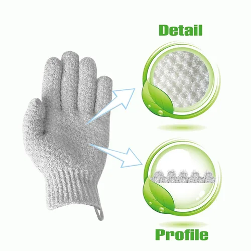 Miniatura 2 de Evridwear - Guantes exfoliantes de baño de doble textura para ducha, spa, masaje y exfoliantes corporales, elimina las células muertas de la piel