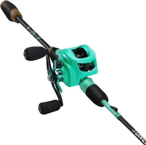 One Bass Combo de caña de pescar y carrete, combo de hilado y cebo de 2 piezas, varillas medianas de grafito IM6 en blanco, guías de acero inoxidable