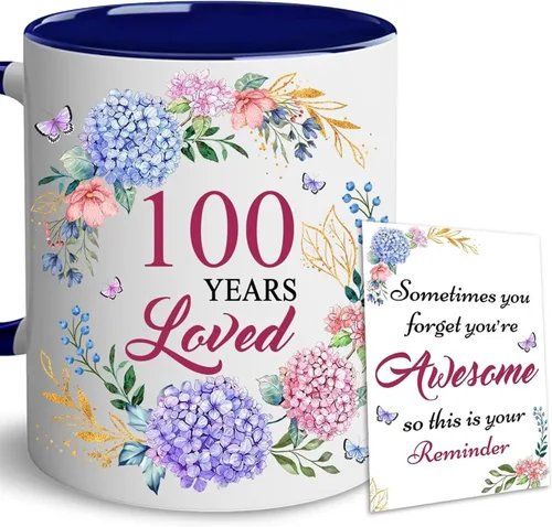 Regalos de cumpleaños número 100 para mujeres, regalo de cumpleaños de 1926 para ella, taza de 100 años amados, regalo para mujeres que cumplen 100