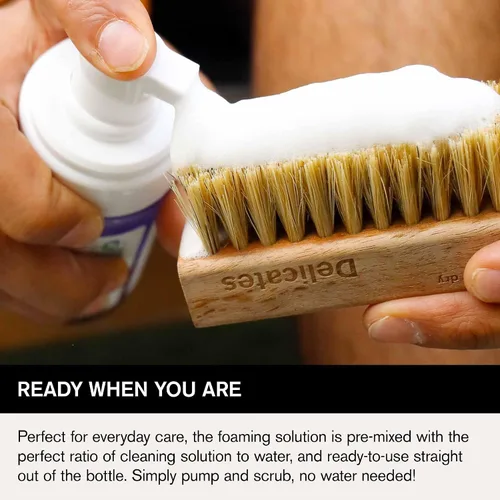 Miniatura 7 de Jason Markk Quick Clean & Suede - Kit de limpieza de 4 piezas, cepillo de gamuza y borrador de manchas, espuma lista para usar y cepillo delicado