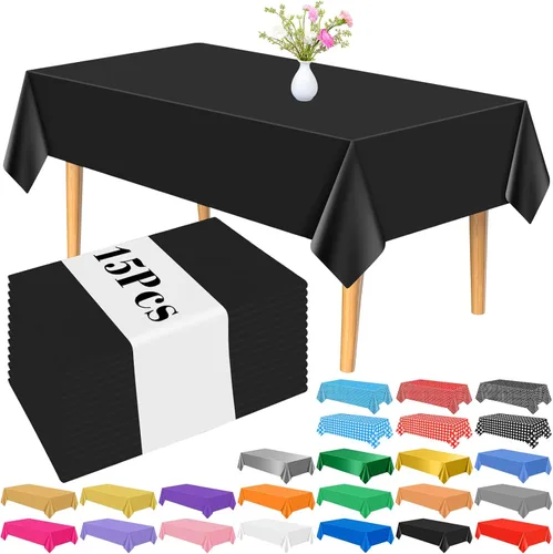 Miniatura 25 de PLULON 6 Pzas Manteles de Colores Arcoíris de Plástico Desechables Cubierta de Mesa para Mesas Rectangulares 54 x 108 Pulgadas Mantel Impermeable