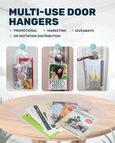 Miniatura 5 de TidyFriend Bolsas para colgar puertas de 6 x 12 pulgadas (paquete de 100), bolsas transparentes para colgar puertas que protegen volantes, folletos