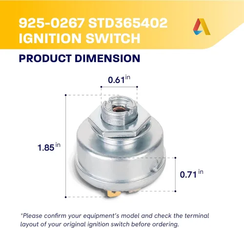 Miniatura 2 de Interruptor de encendido 103-0206 con 2 llaves, 3 posiciones y 6 terminales, para 104-2541 109-4736 88-9830 5208003 430-334 Exmark Lazer Z/ Z XP