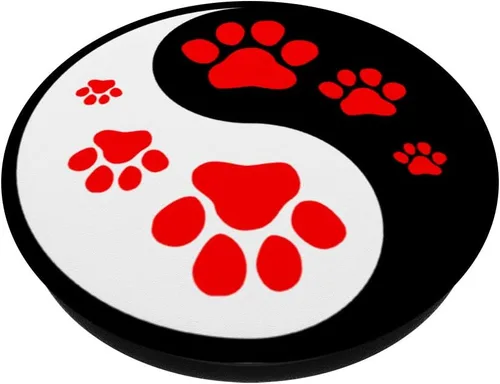 Miniatura 2 de Pata de perro con diseño de pata de perro, color rojo, blanco y negro