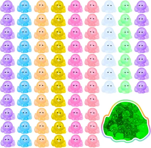 120 piezas de mini figuras luminosas de pulpo de resina, pulpo pequeño que brilla en la oscuridad, lindo pulpo en miniatura, adornos para acuario,