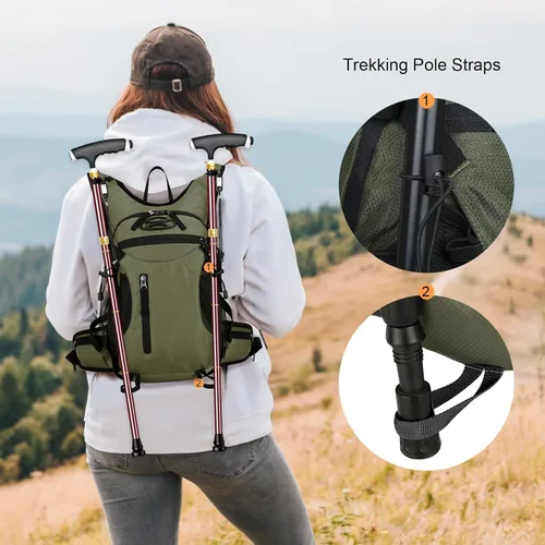 Miniatura 6 de Mochila de ciclismo de 15L con hebilla para casco para hombres y mujeres, pequeña, impermeable, ligera, mochila de senderismo con correa