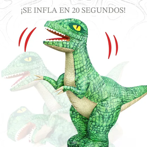 Miniatura 4 de Jovow Juguete inflable de dinosaurio con control remoto de 2.4 GHZ para niños, dinosaurio de juguete eléctrico con rotación de 360°, hacia adelante