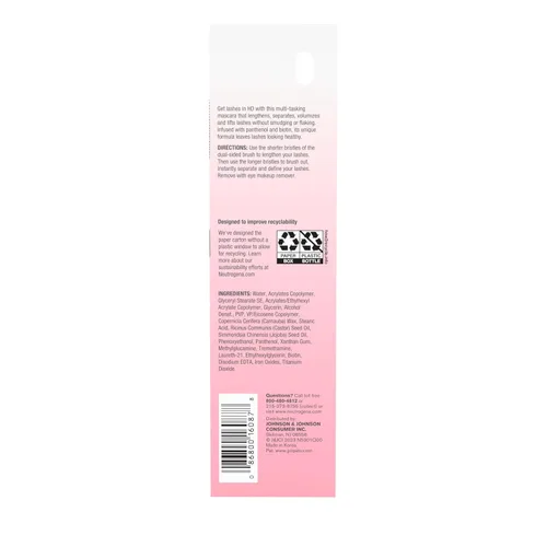 Miniatura 9 de Neutrogena Healthy Definition - Máscara de pestañas define, levanta, riza, alarga y da volumen a las pestañas, peine de doble cara + cepillo