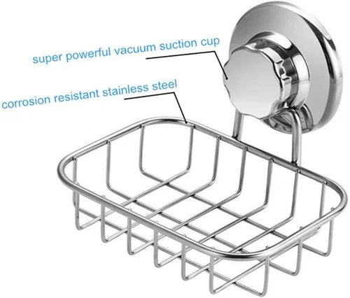 Miniatura 2 de SANNO Soporte de jabón con ventosa, bandeja para jabonera, barra de jabón para esponja de jabón para pared de ducha, baño, bañera y fregadero
