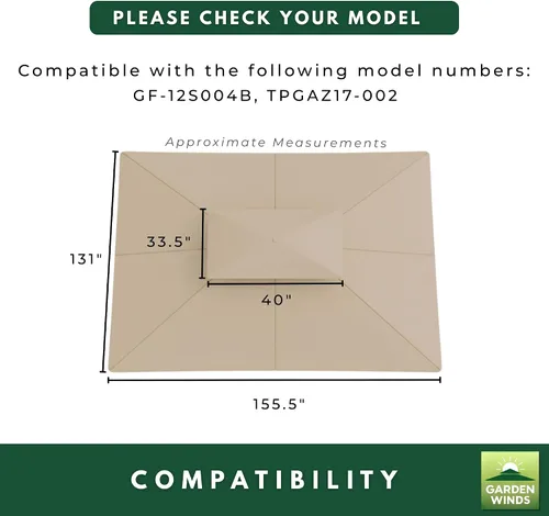 Miniatura 5 de Garden Winds Cubierta superior reforzada RipLock 350 de repuesto compatible con Allen Roth modelos de cenador de 10 x 12 pies GF-12S004B, Verde