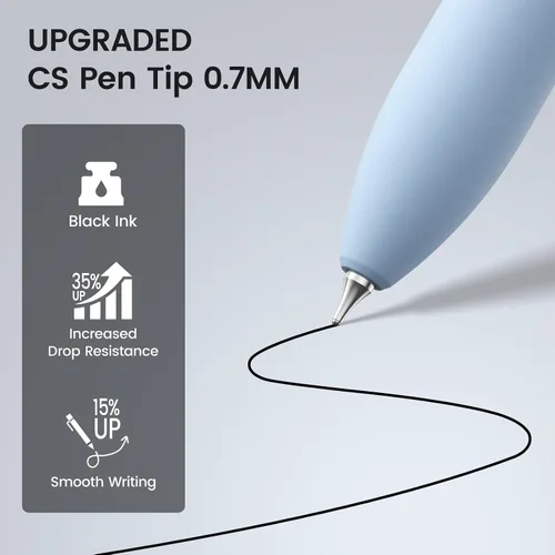 Miniatura 3 de 8 bolígrafos de gel negro - 0.7mm de punta media, tinta negra Escritura suave - Bolígrafo retráctil de secado rápido para hombres y mujeres