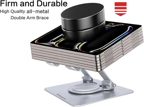 Miniatura 5 de Soporte para tablet para escritorio, soporte ajustable para tableta de escritorio, tableta plegable con base giratoria de 360 grados para iPad Pro