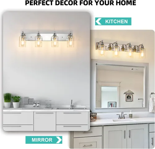 Miniatura 8 de Lámparas de baño de 3 luces, modernas luces de tocador negras para accesorios de iluminación de baño, accesorios de iluminación sobre espejo