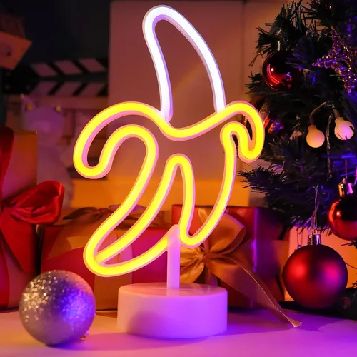 Miniatura 2 de ENUOLI Letrero de neón de plátano, luz LED de plátano, letrero de neón para decoración de dormitorio, habitación de los niños, Navidad, cumpleaños