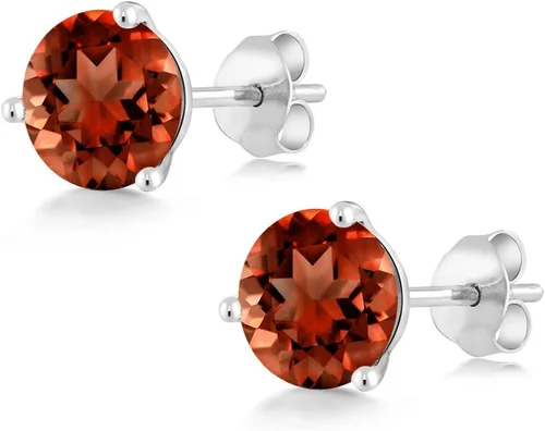 Miniatura 81 de Gem Stone King Aretes de oro de 14 quilates, 0.236 in, piedra natal redonda, Martini, 3 puntas, aretes de oro para mujer