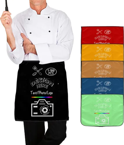 Miniatura 9 de Delantal personalizado para mujeres y hombres, haz tu propio nombre, foto personalizado, delantal de cocina de chef, 1-100 piezas delantales