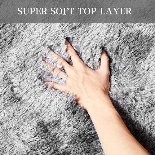 Miniatura 5 de Alfombras grandes de área para sala de estar, alfombras mullidas y peludas de felpa suave para dormitorio, alfombra de suelo interior para niños