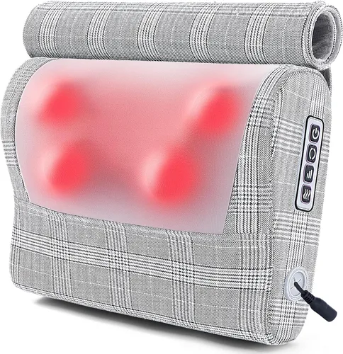 Almohada eléctrica de masaje para espalda, hombros, alivio del dolor muscular de pies, regalos de Navidad para mujeres/hombres