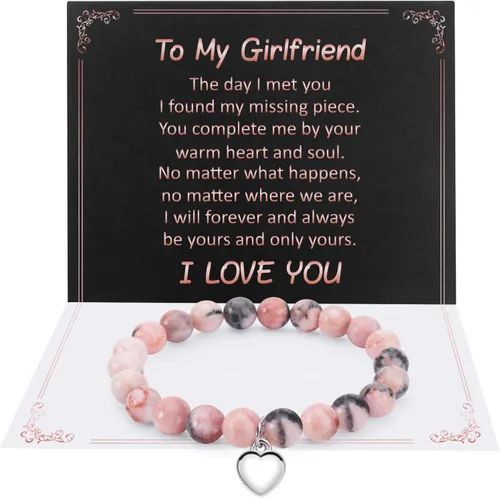 Pulsera de piedra natural para mujeres y niñas, regalo para amiga, hermana, hija, nieta, ahijada, sobrina, novia, alma gemela, inspirador,