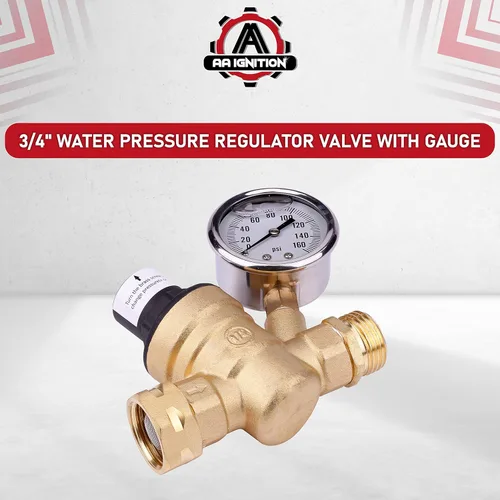Miniatura 5 de Regulador de presión de agua para autocaravana con medidor ajustable de manguera de agua de 3/4 pulgadas, regulador de presión de agua