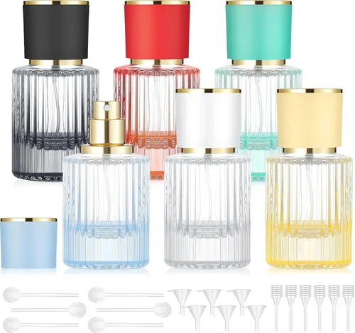 Teenyyou 6 botellas vacías de perfume de vidrio de 30/50/3.4 fl oz a granel para fabricantes de perfumes, botellas de colonia atomizadoras Colores