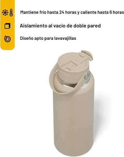 Miniatura 2 de RTIC - Botella de agua Outback de 32 oz (1 L), con revestimiento de cerámica, aislada, de acero inoxidable, doble pared con aislamiento al vacío