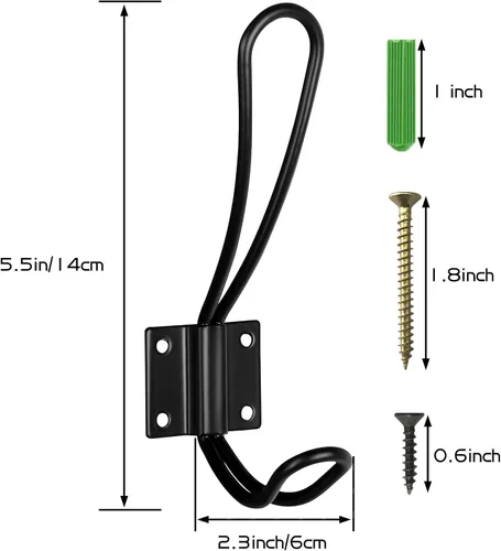 Miniatura 3 de Gancho rústico de pared con 4 ganchos estilo granja - Perchero de madera de pino maciza para toallas y abrigos para baño, entrada, cocina - Marrón