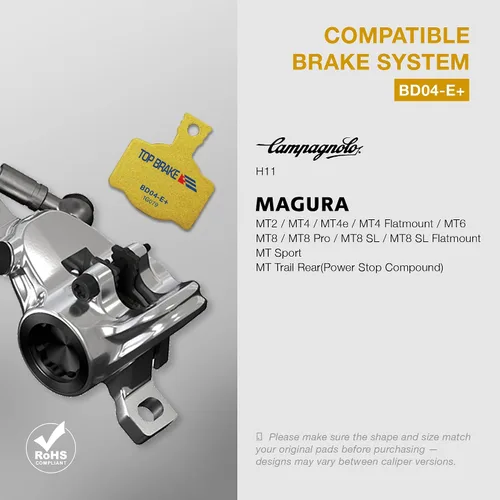 Miniatura 4 de TOP BRAKE Disc Bike Brake Pads Compatible with MAGURA MT2 MT4 MT6 MT8 MT4E MT8 Pro MT8 SL MT Sport MT Trail Rear MTB eMTB Gravel Cross Country(XC)