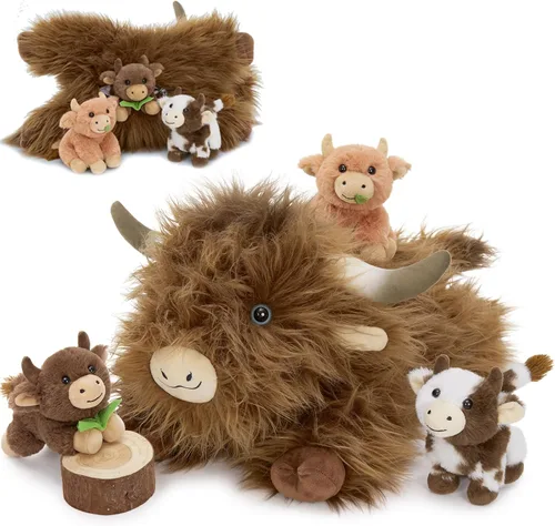 Miniatura 22 de MorisMos Pug Stuffed Animal with Babies Inside, 14" Mommy Stuffed Pug with 3 Baby Puppies, 4Pcs Interactive Soft Cuddly Dog for Kids, Dog Lovers