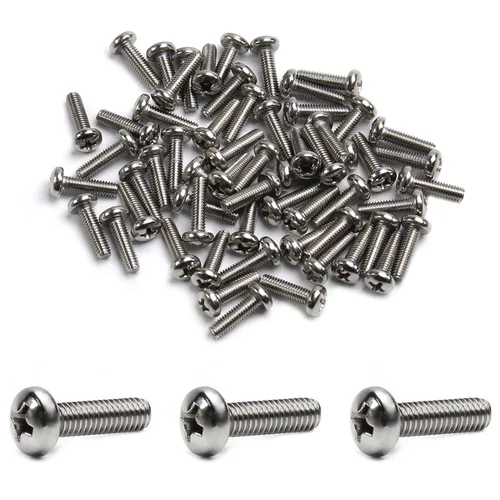 Miniatura 31 de Tornillos de máquina de jalar de perilla M4-0.028x0.197 in M4-0.028x0.197 in Tornillos de cabeza plana métrica Phillips Drive Tornillo de cabeza